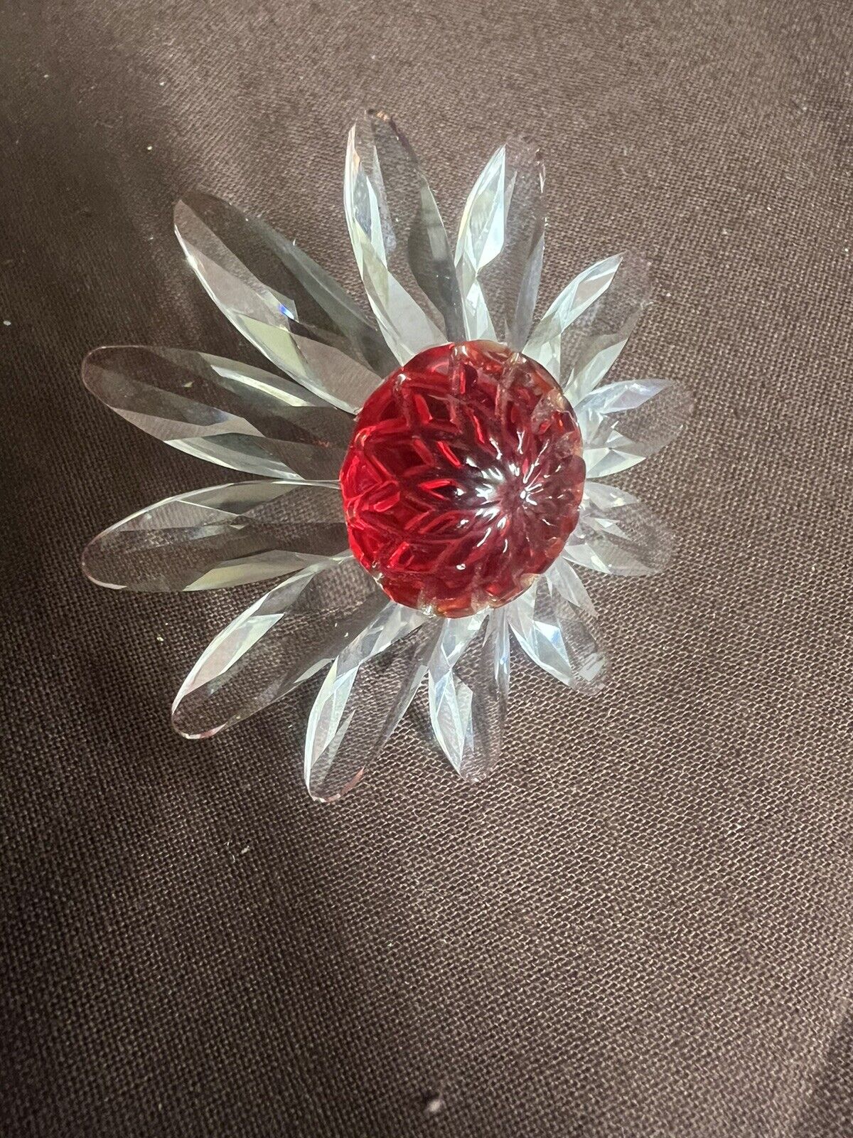 Flowers BEAUTIFUL SET of 3 Mini Scs DAISY CAKE TOPPER RED YELLOW & GREEN