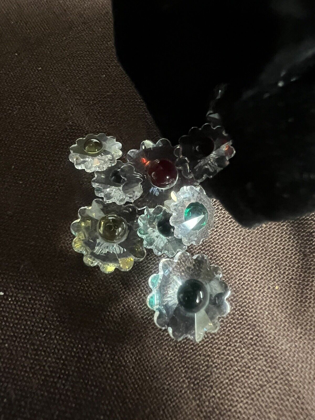 Flowers BEAUTIFUL SET of 3 Mini Scs DAISY CAKE TOPPER RED YELLOW & GREEN