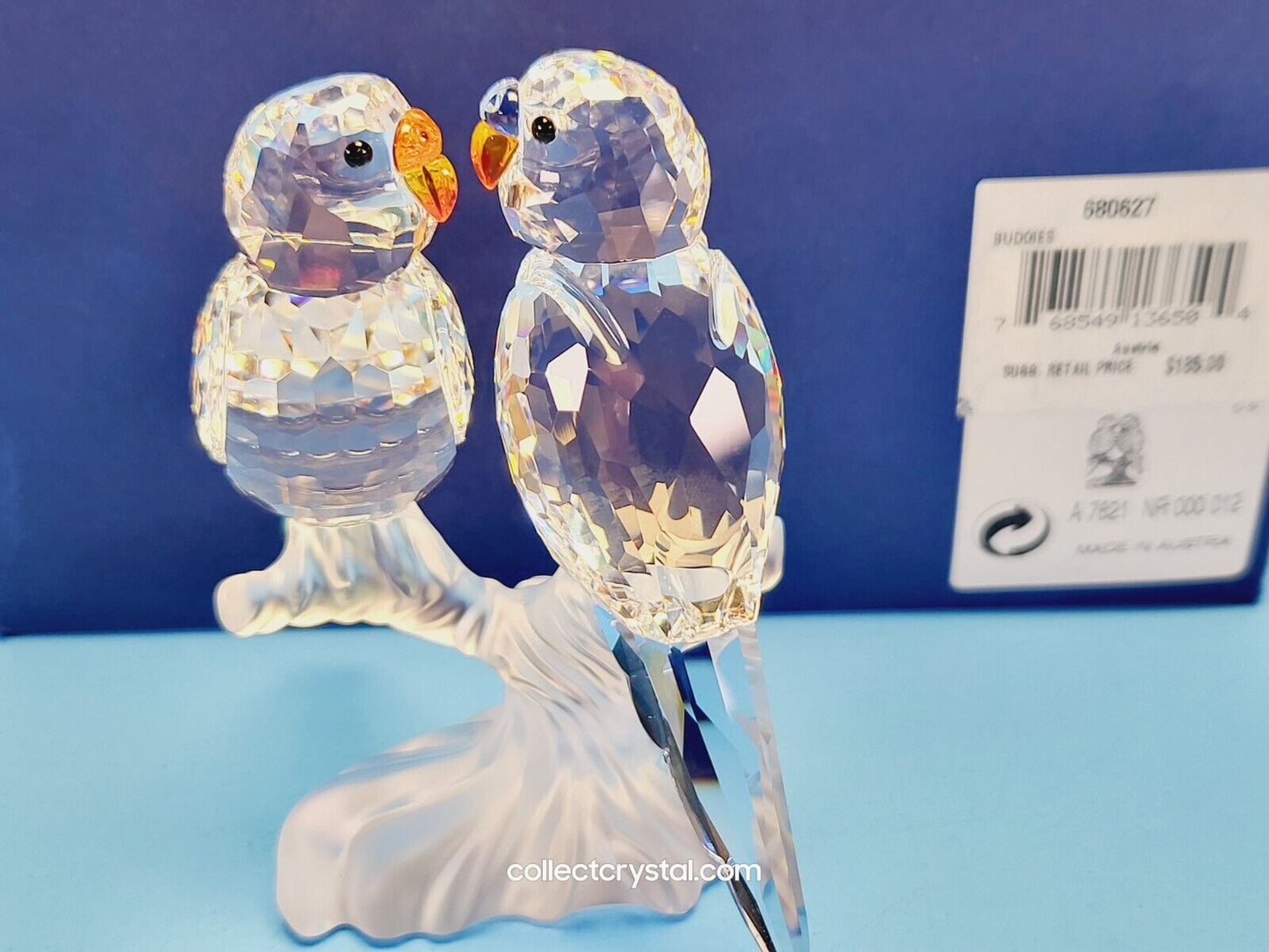 Birds BUDGIES love Birds Parrot Figurine with Colored Accent 680627