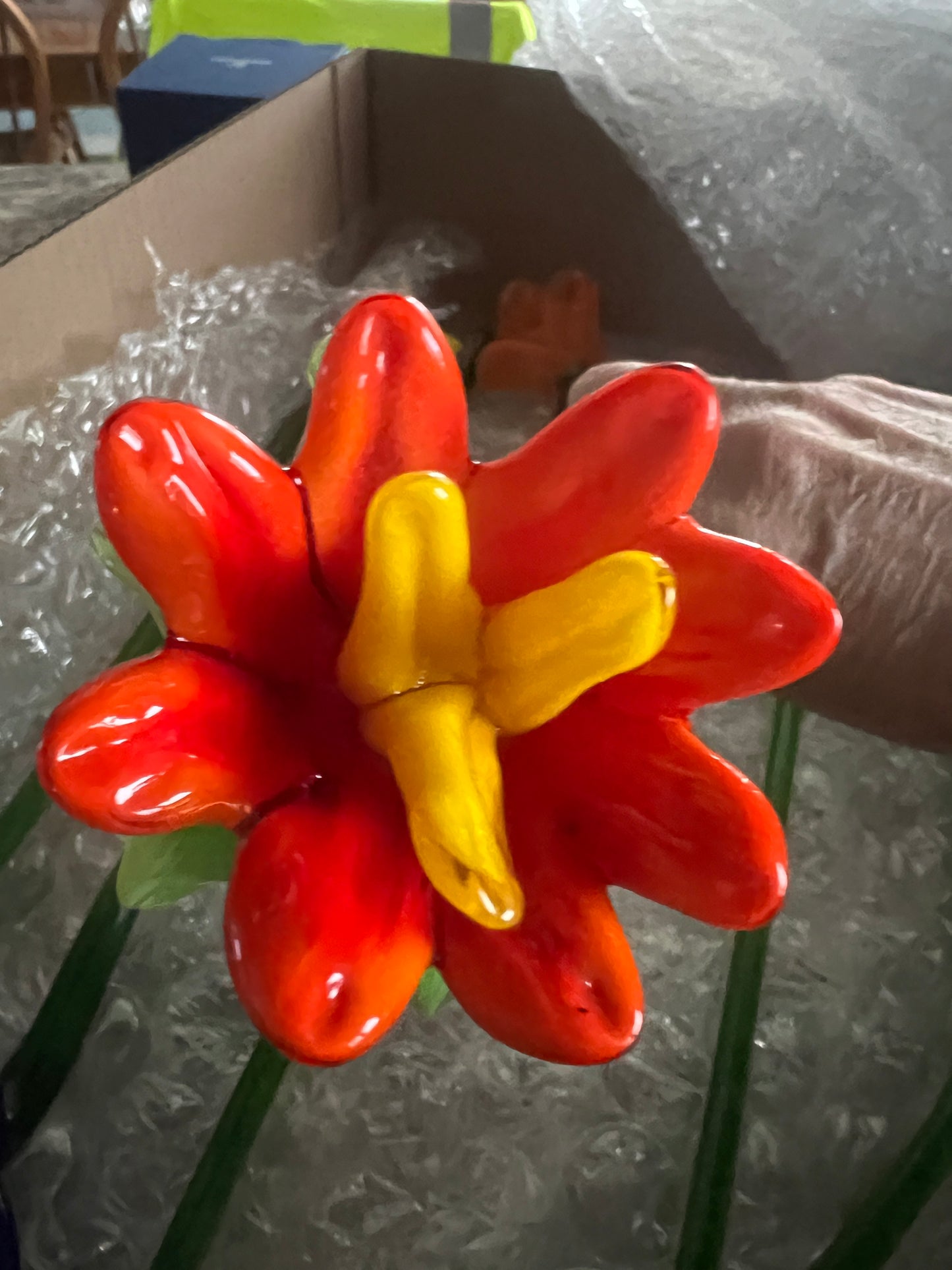 Murano or Corning style hand blown glass Forever flower your choice as they are sold individually