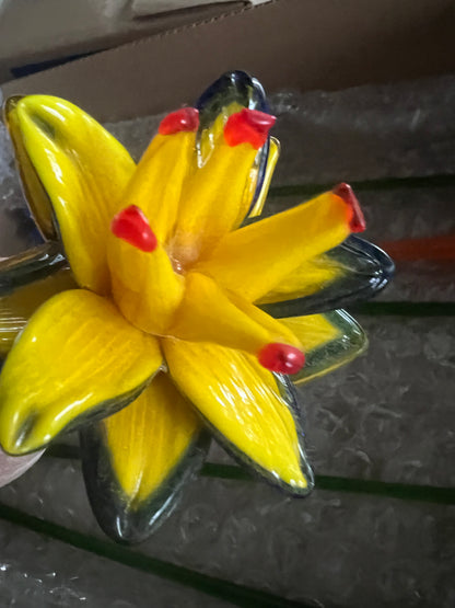 Murano or Corning style hand blown glass Forever flower your choice as they are sold individually