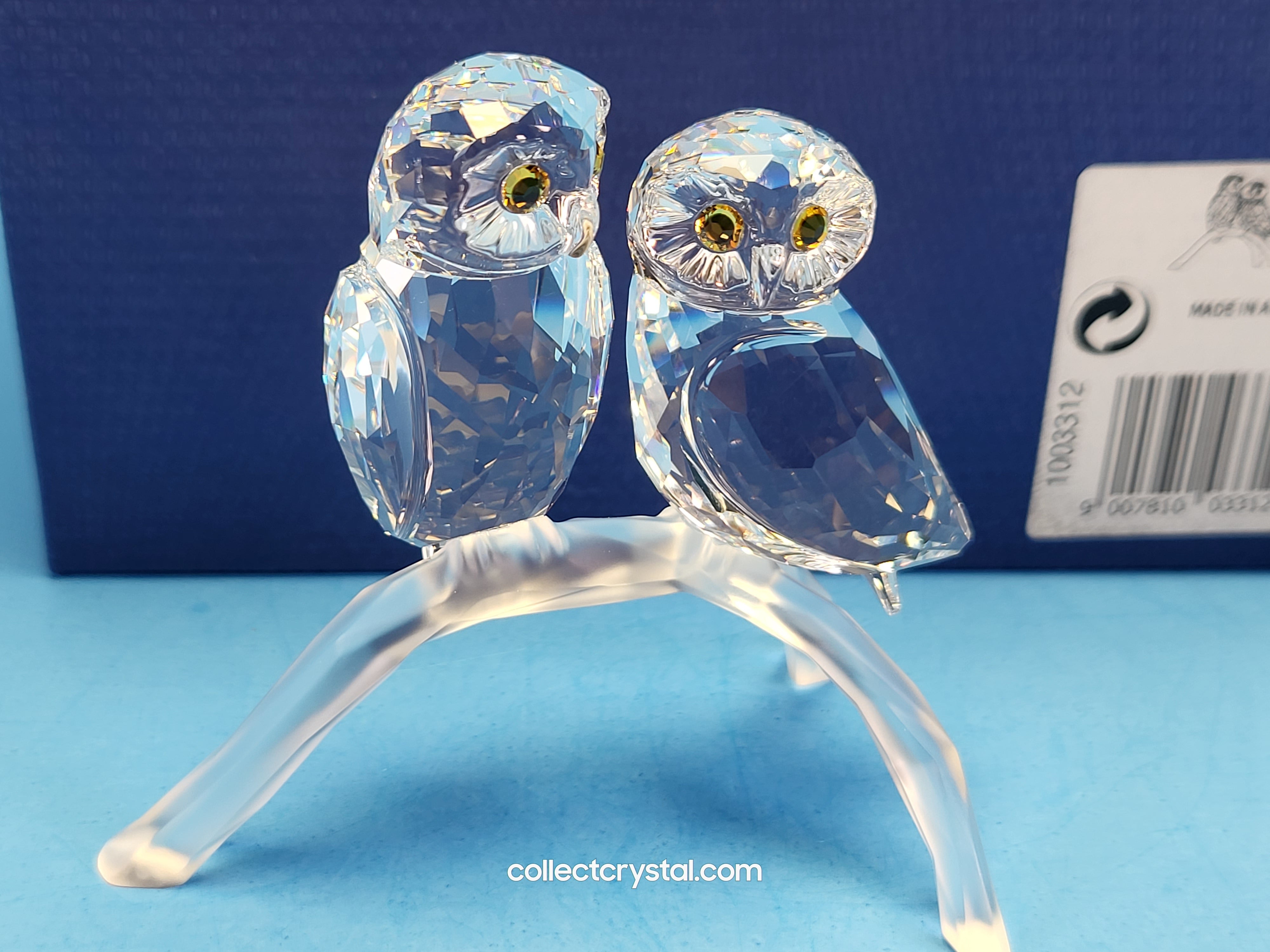 美品　スワロフスキー　フクロウのカップル　箱付　Owl Couple　置物 美品 スワロフスキー フクロウのカップル 箱付 Owl Couple 置物
