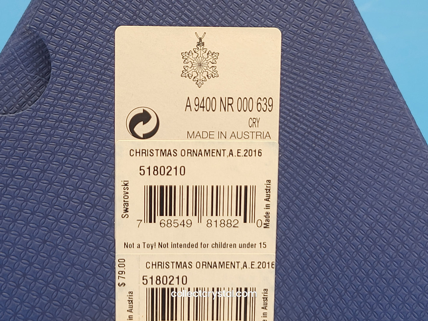 2016 ANNUAL Edition STAR SNOWFLAKE CHRISTMAS ORNAMENT 5180210