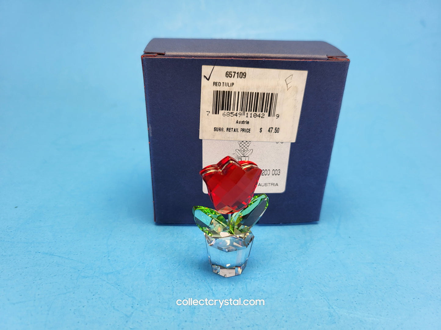 Happy Flowers Red Tulip Flower in Clear Pot # 657109