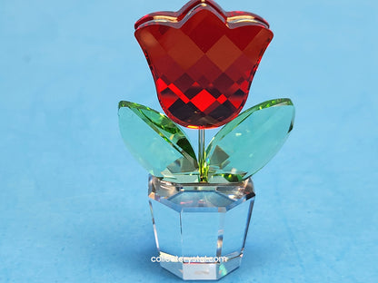 Happy Flowers Red Tulip Flower in Clear Pot # 657109
