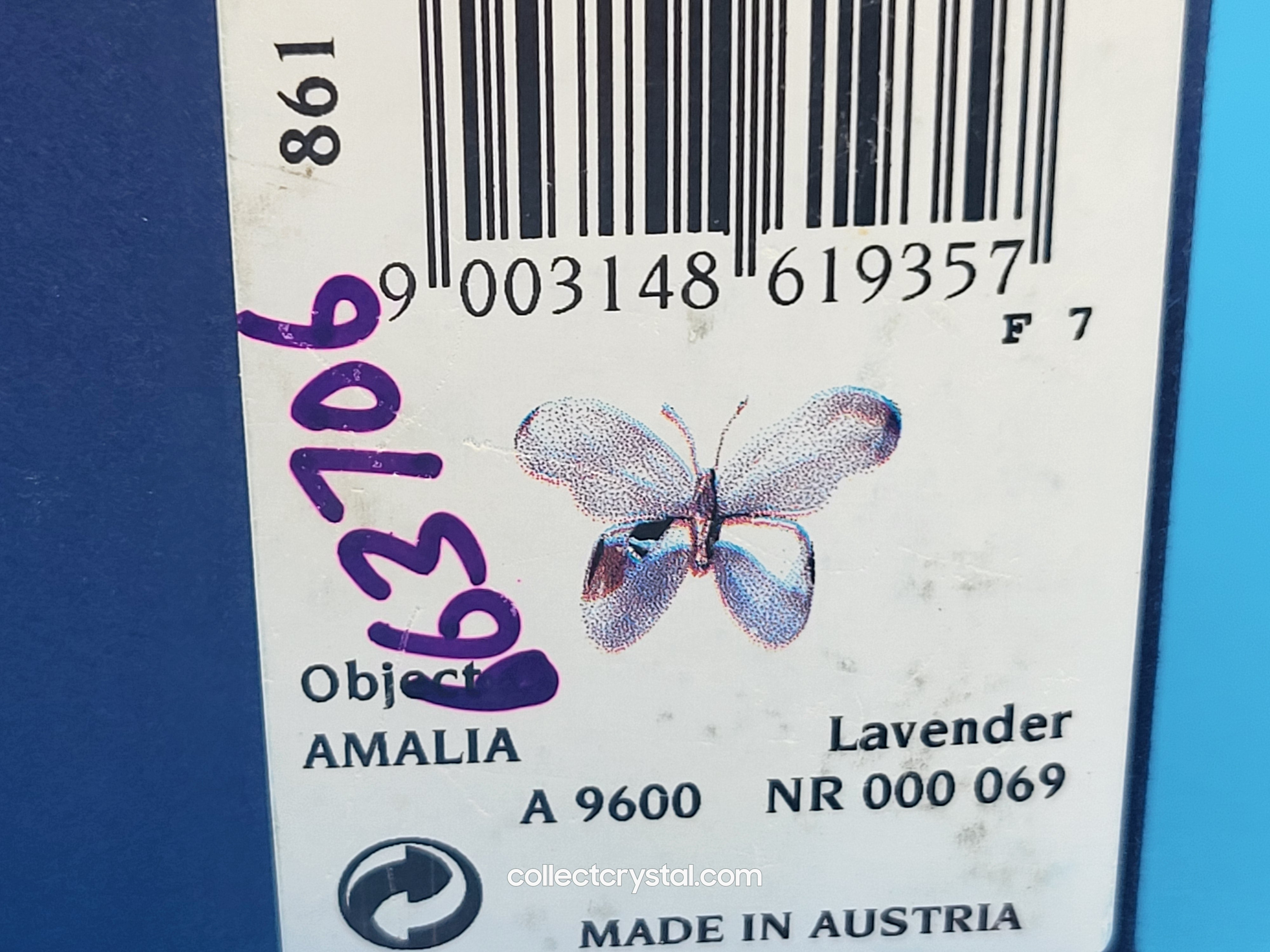 PARADISE BUGS OBJECT – BUTTERFLY AMALIA LAVENDER 861935 – Collect