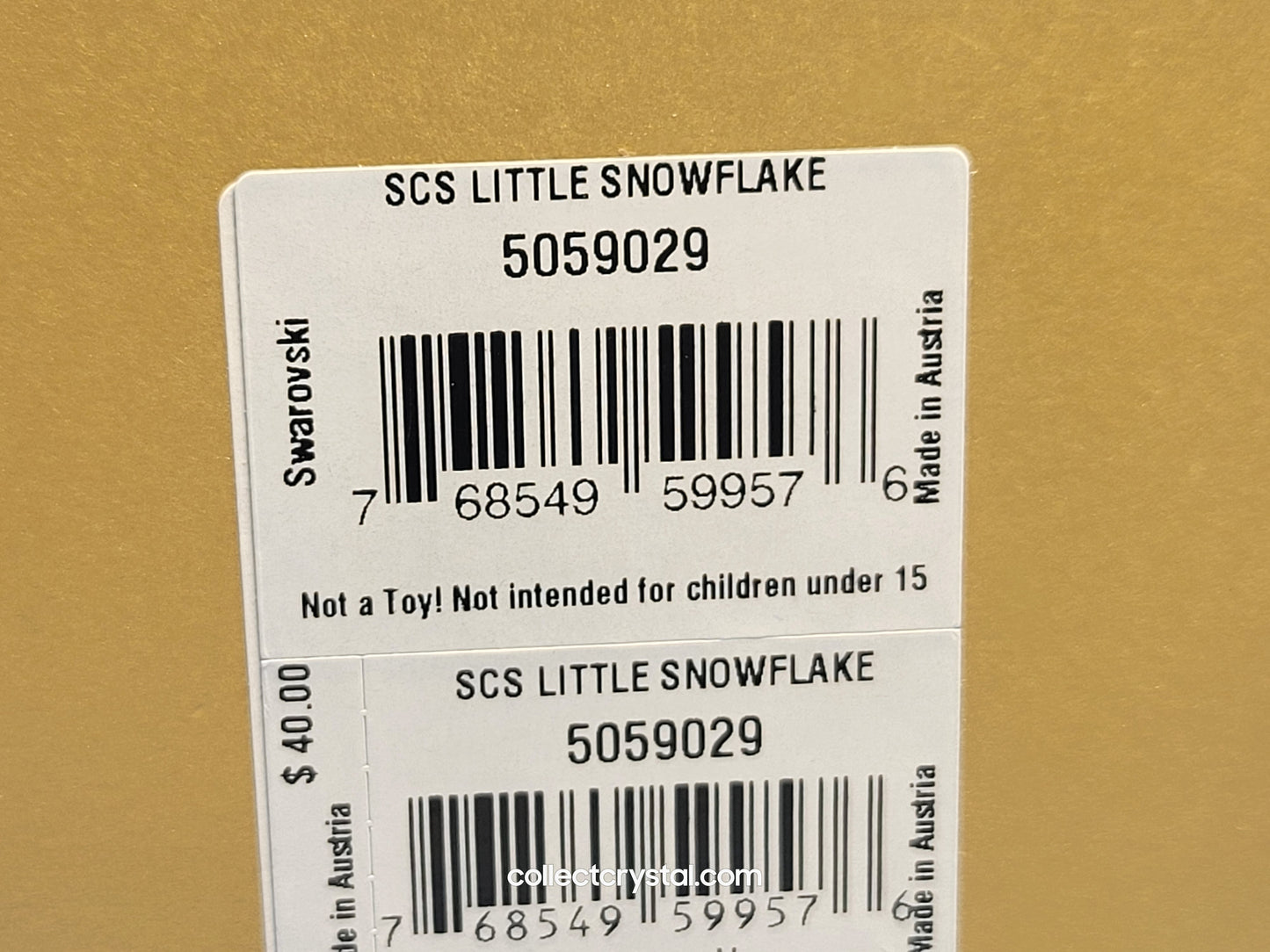 SWAROVSKI 2014 CHRISTMAS ORNAMENT GOLD SCS LITTLE 5059029