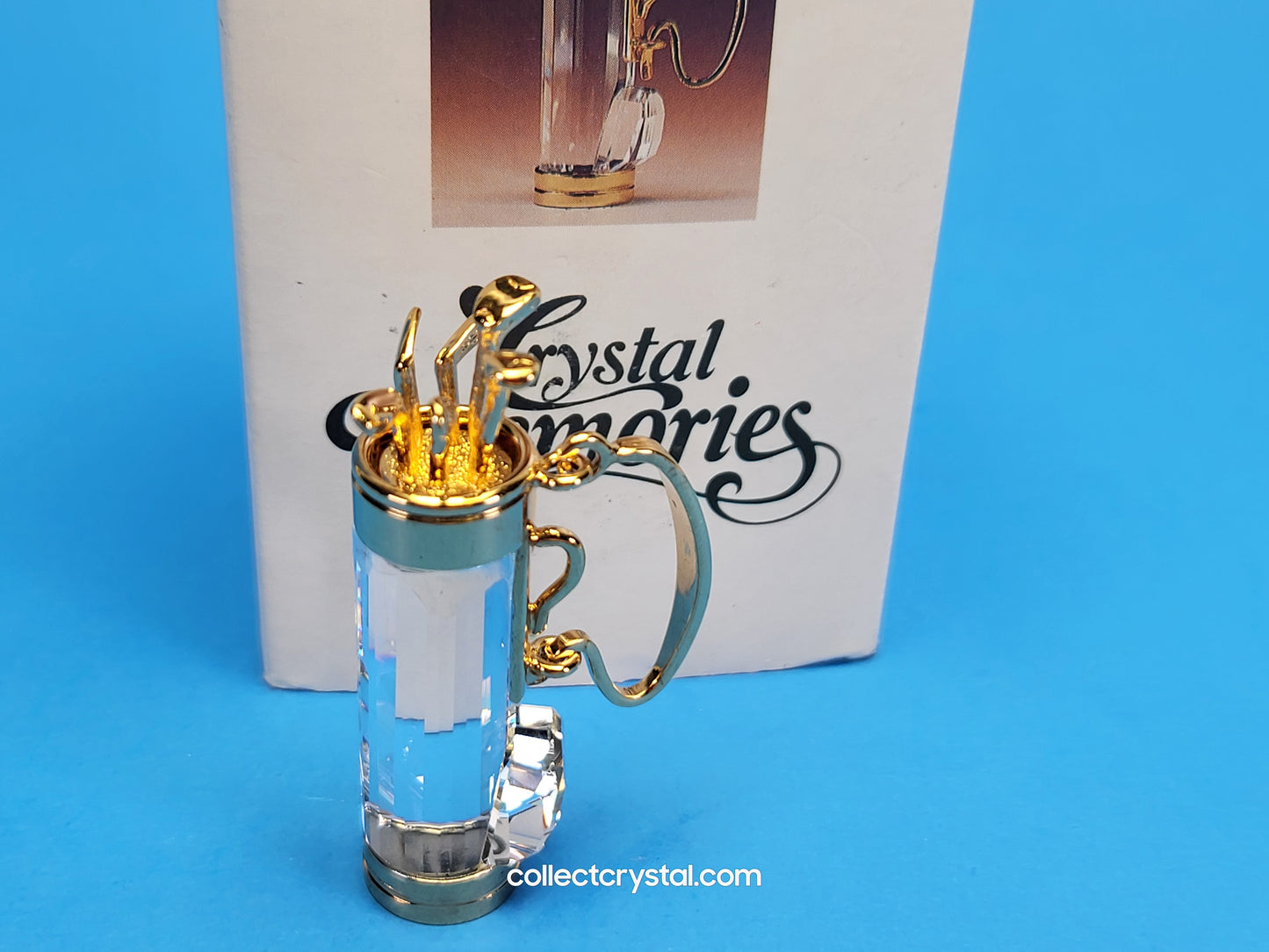Swarovski Figurine Crystal Memories -Golf Bag and clubs  Gold 171200
