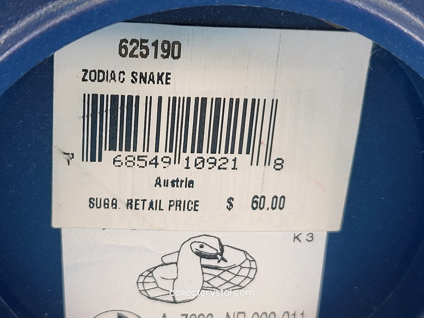 Swarovski Crystal Figurine 625190 Zodiac Snake