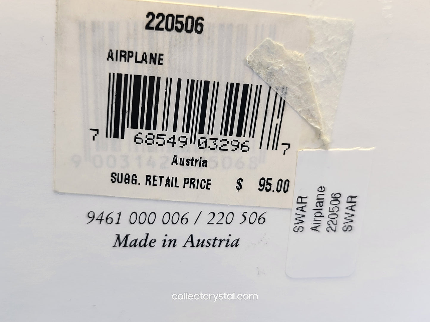 SWAROVSKI MEMORIES JOURNEYS AIRPLANE  # 220506