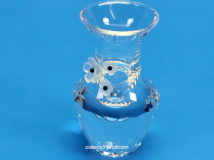 Vase - Bud 2.75” Figurine Elegant Art Glass with flowers 012259