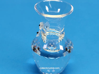 Vase - Bud 2.75” Figurine Elegant Art Glass with flowers 012259