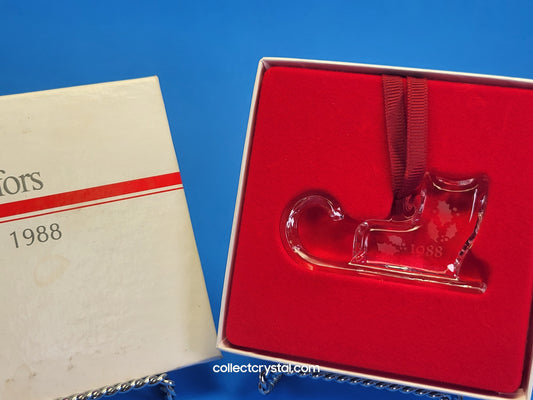 Orrefors Sleigh Ornament 1988