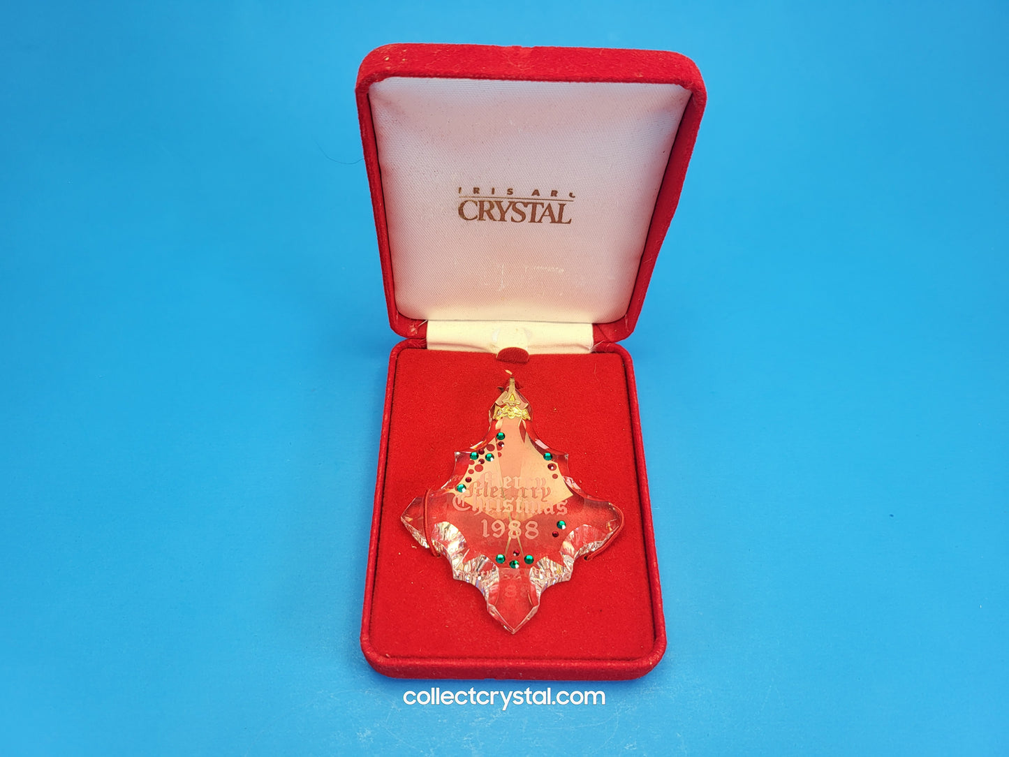 Iris Arc Merry Christmas Crystal Ornament 1988