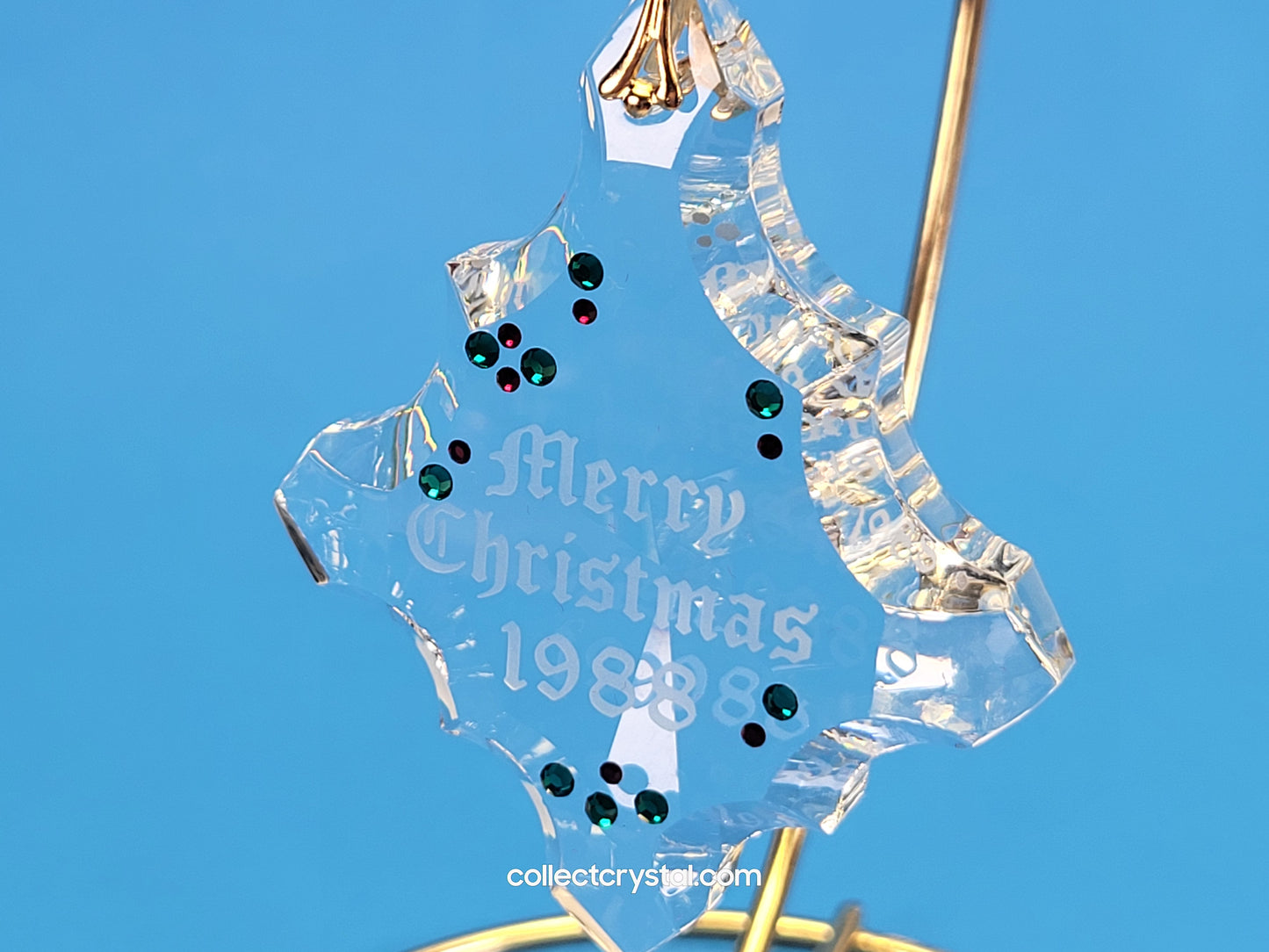 Iris Arc Merry Christmas Crystal Ornament 1988