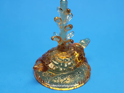 Fenton Topaz Turtle Ring holder # 554