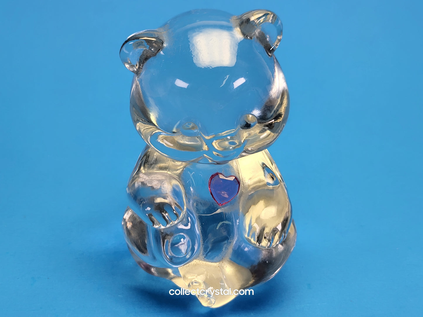 Fenton clear Teddy Bear pink heart
