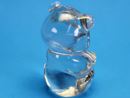Fenton clear Teddy Bear pink heart