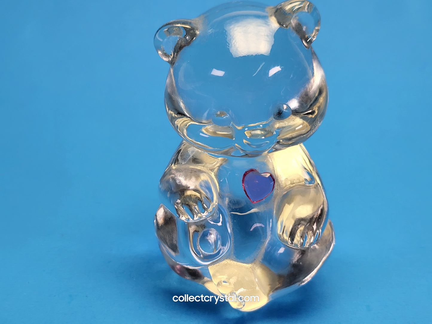 Fenton clear Teddy Bear pink heart