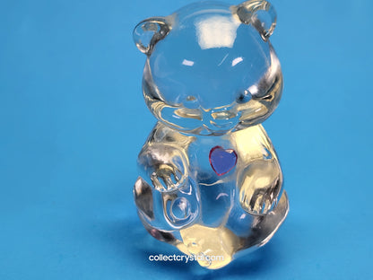 Fenton clear Teddy Bear pink heart