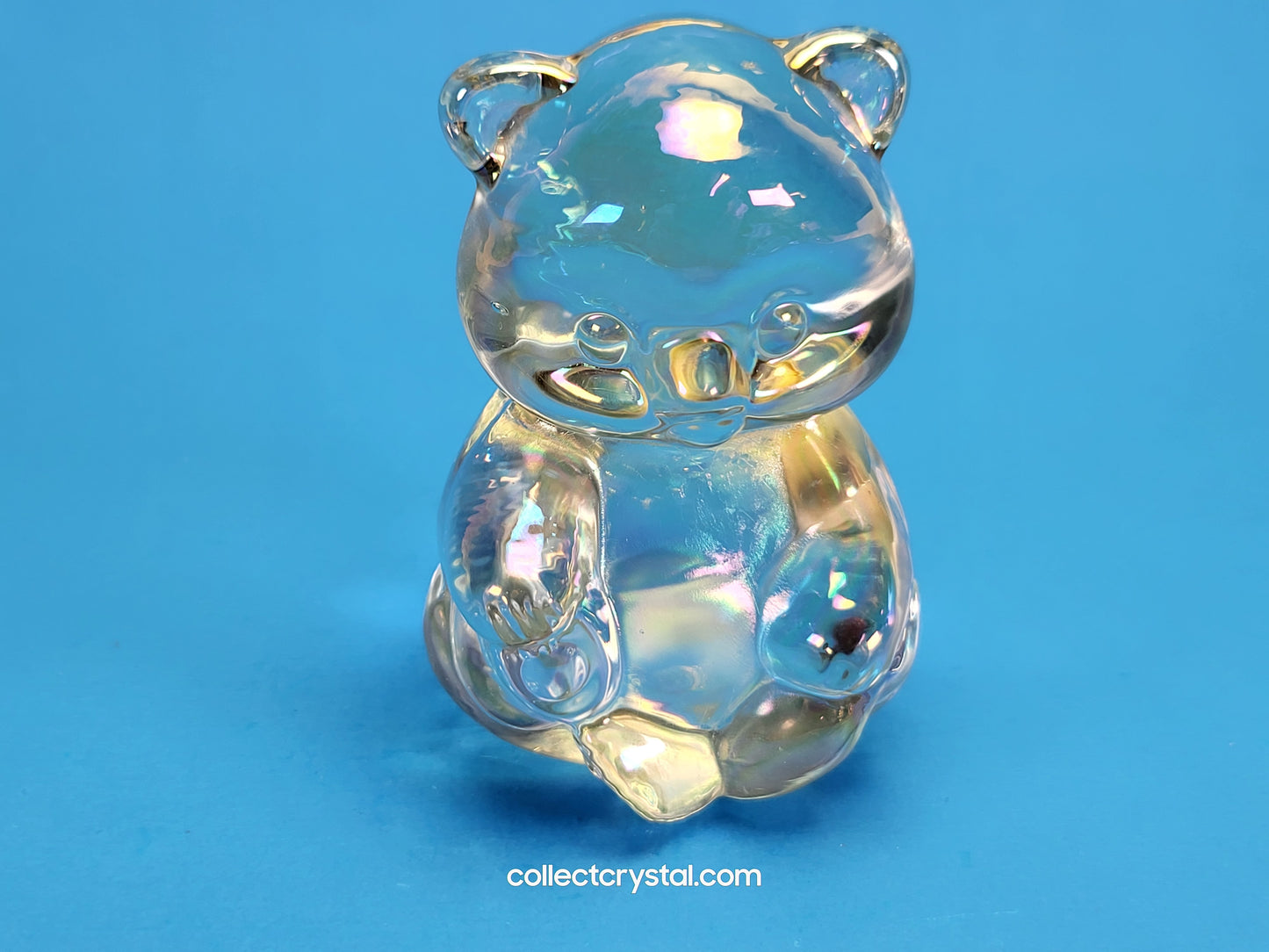 Fenton Aurora Borealis Teddy Bear figurine