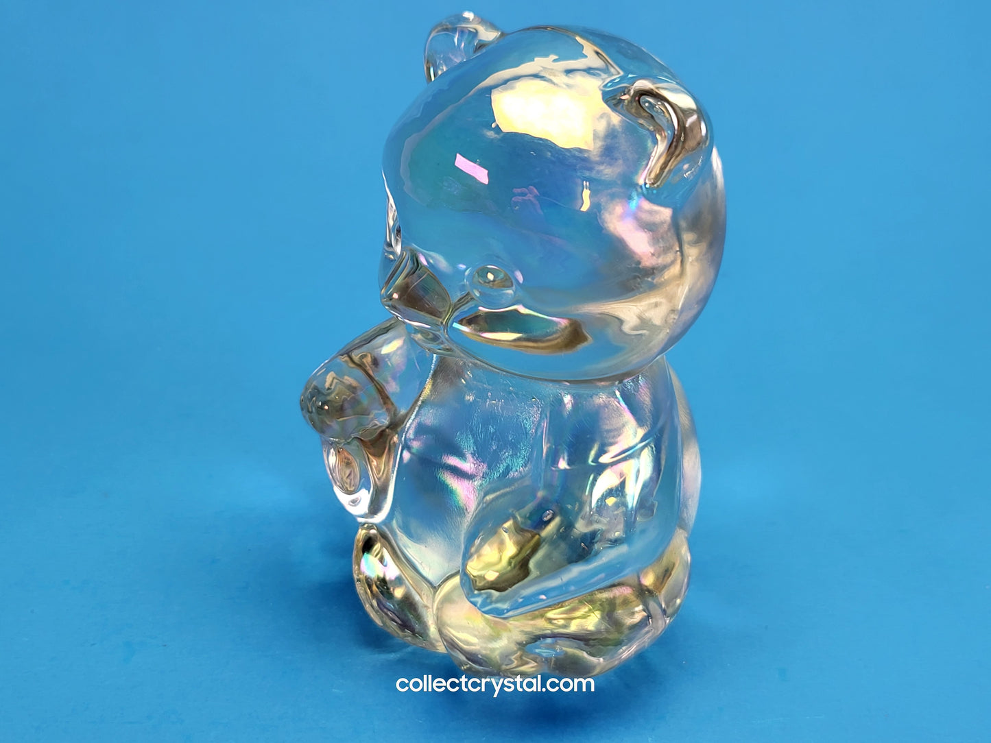 Fenton Aurora Borealis Teddy Bear figurine