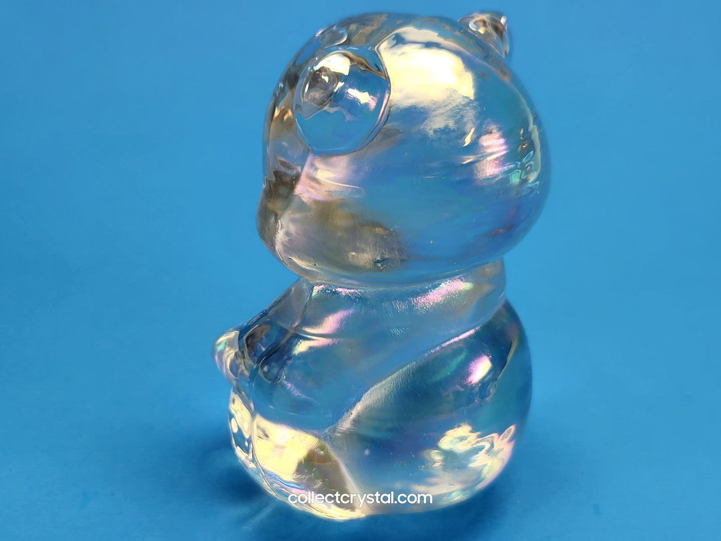 Fenton Aurora Borealis Teddy Bear figurine