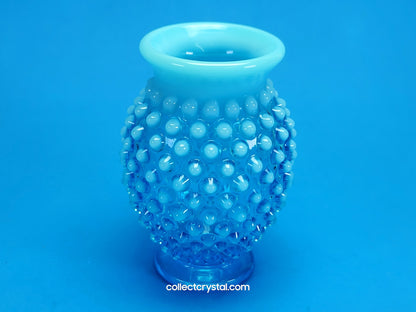 Fenton blue opal hobnail vase