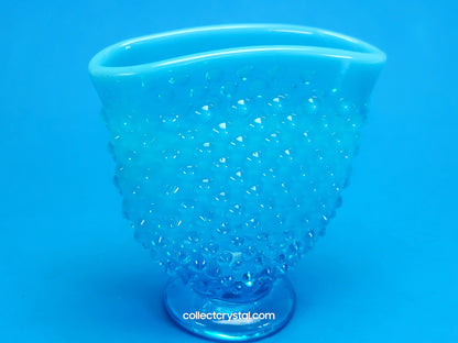 Fenton blue opal hobnail vase oblong