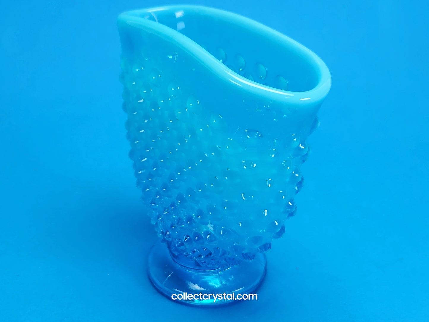 Fenton blue opal hobnail vase oblong
