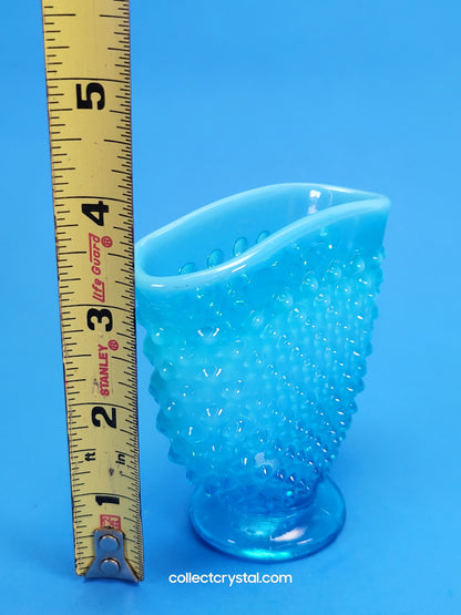 Fenton blue opal hobnail vase oblong