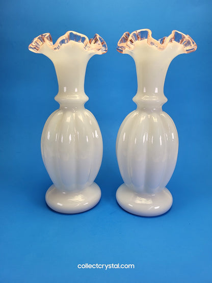 Fenton Melon Rose crest vase (1) discount if you buy both