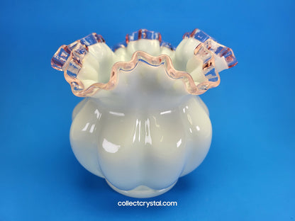 Fenton Ruffled Rose Crest Bowl