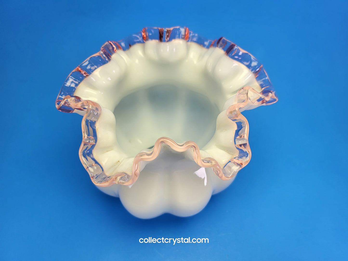 Fenton Ruffled Rose Crest Bowl