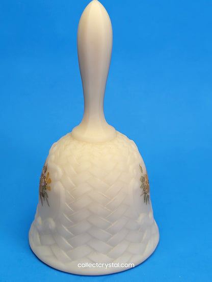 Fenton Cameo Satin Dinner Bell hand painted