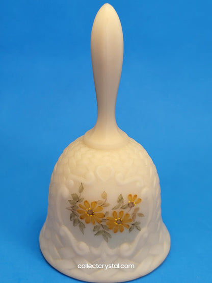 Fenton Cameo Satin Dinner Bell hand painted