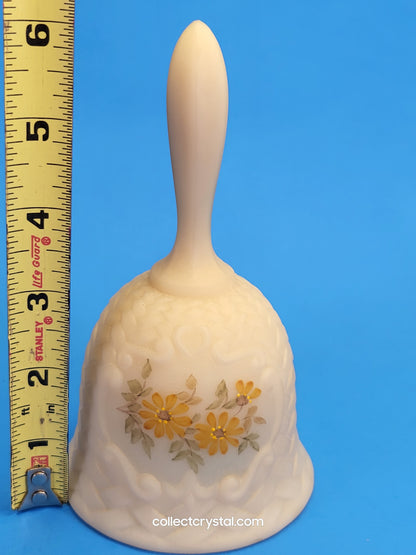 Fenton Cameo Satin Dinner Bell hand painted