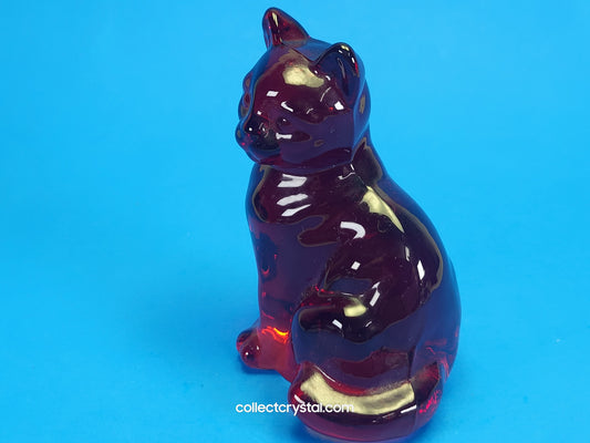 Fenton Cranberry Red Cat