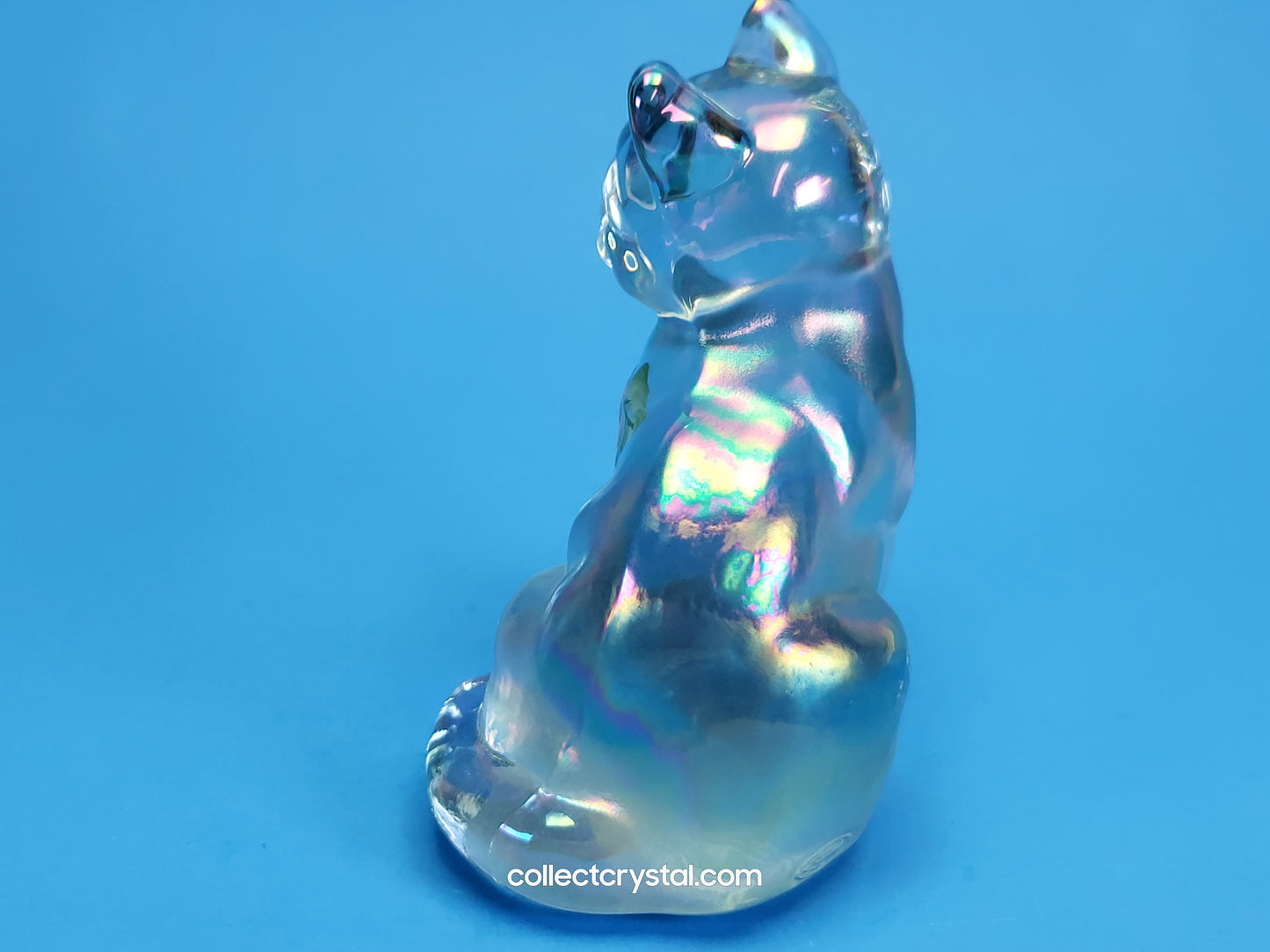 Fenton Hand Painted blue Sitting Cat