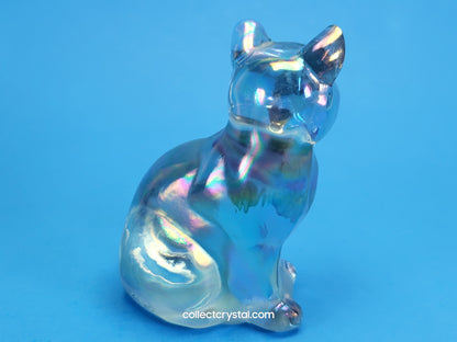 Fenton Hand Painted blue Sitting Cat