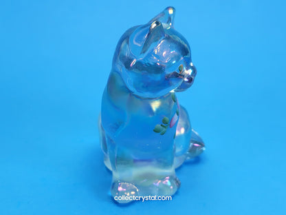 Fenton Hand Painted blue Sitting Cat