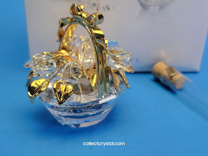 SECRETS – FLOWER BASKET BOX GOLD W / COLORED GEMS # 235917