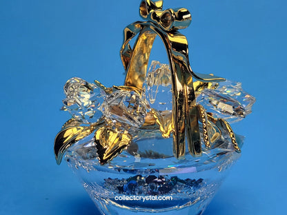 SECRETS – FLOWER BASKET BOX GOLD W / COLORED GEMS # 235917