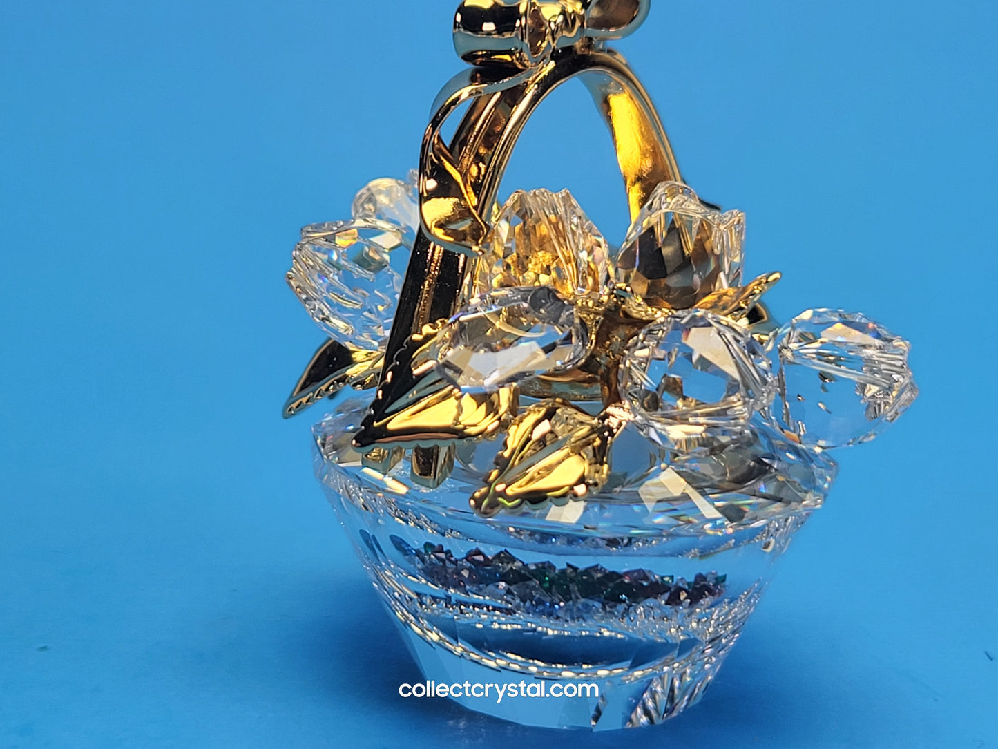 SECRETS – FLOWER BASKET BOX GOLD W / COLORED GEMS # 235917