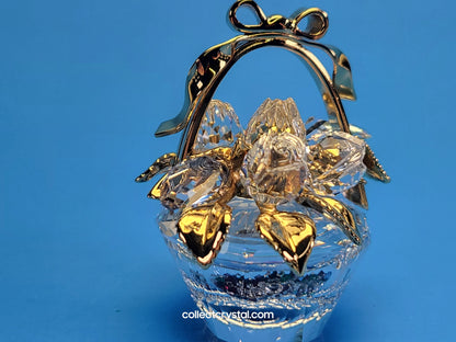 SECRETS – FLOWER BASKET BOX GOLD W / COLORED GEMS # 235917