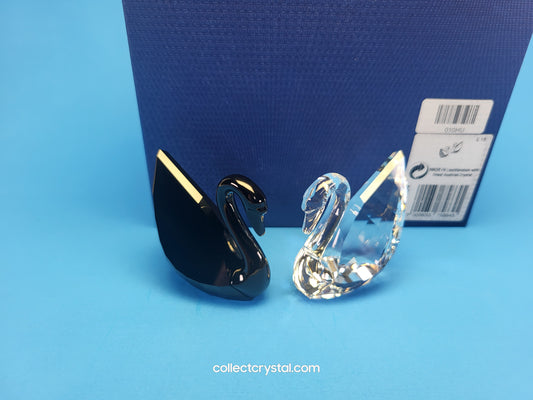 Soulmates SWANS Jet & Crystal Couple # 5075864 Designer Signed
