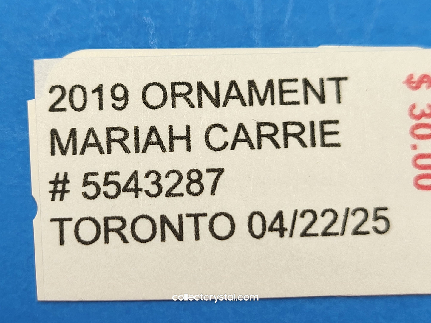 25TH ANNIVERSARY HOLIDAY ORNAMENT BY MARIAH CAREY 5543287