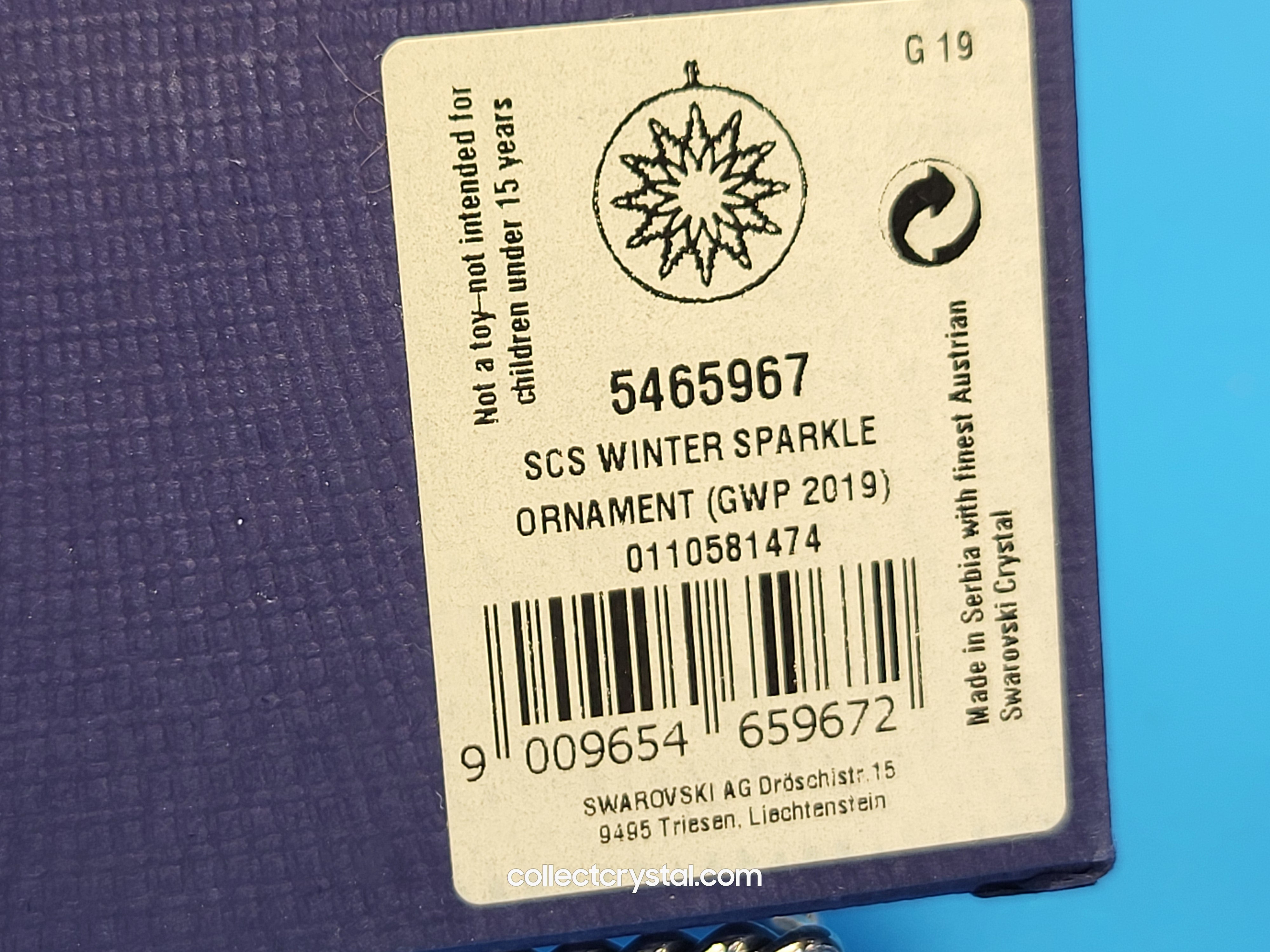 Winter Sparkle 2019 Christmas Crystal Ornament # 5465967