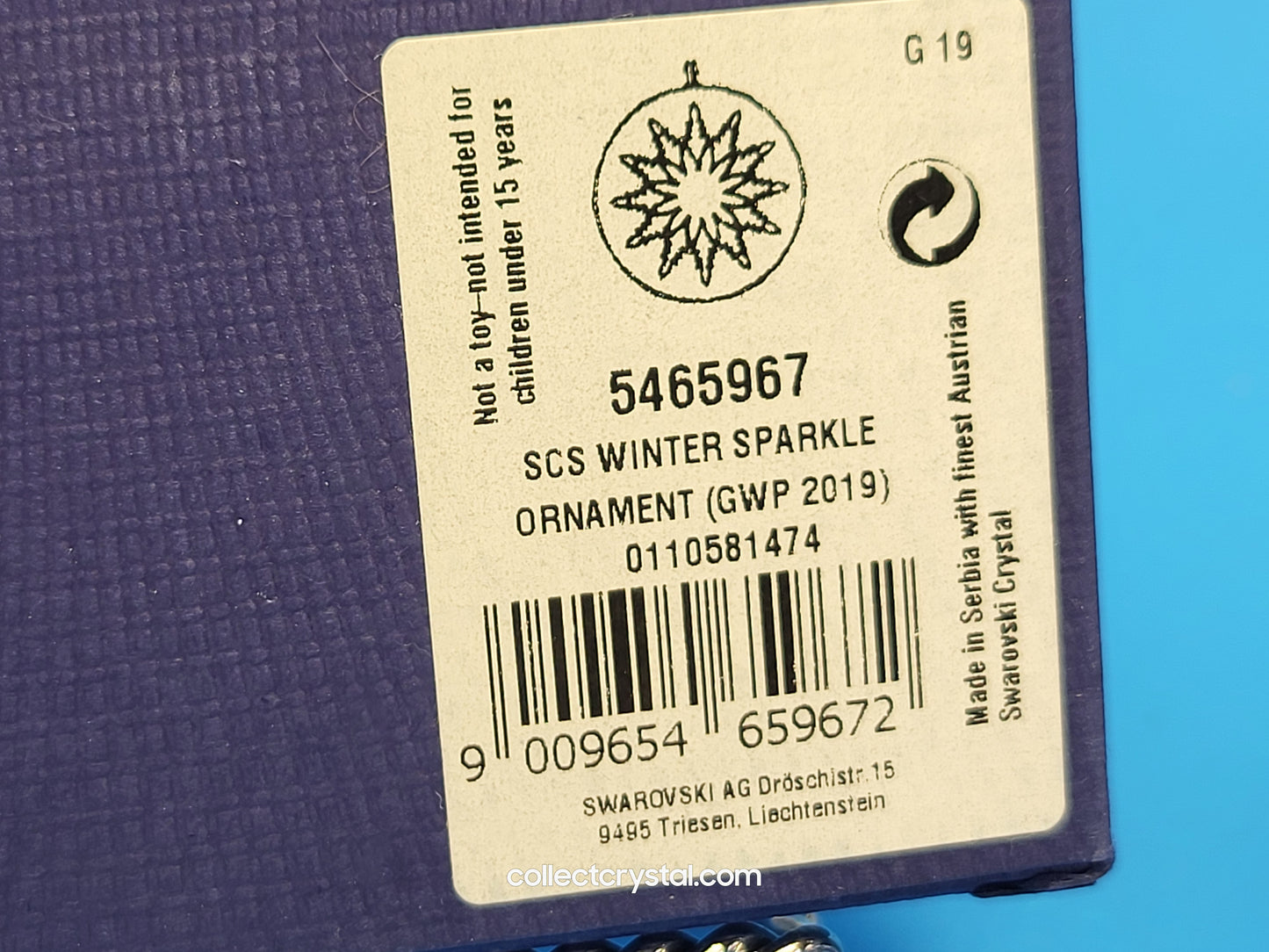 Winter Sparkle 2019 Christmas Crystal Ornament # 5465967