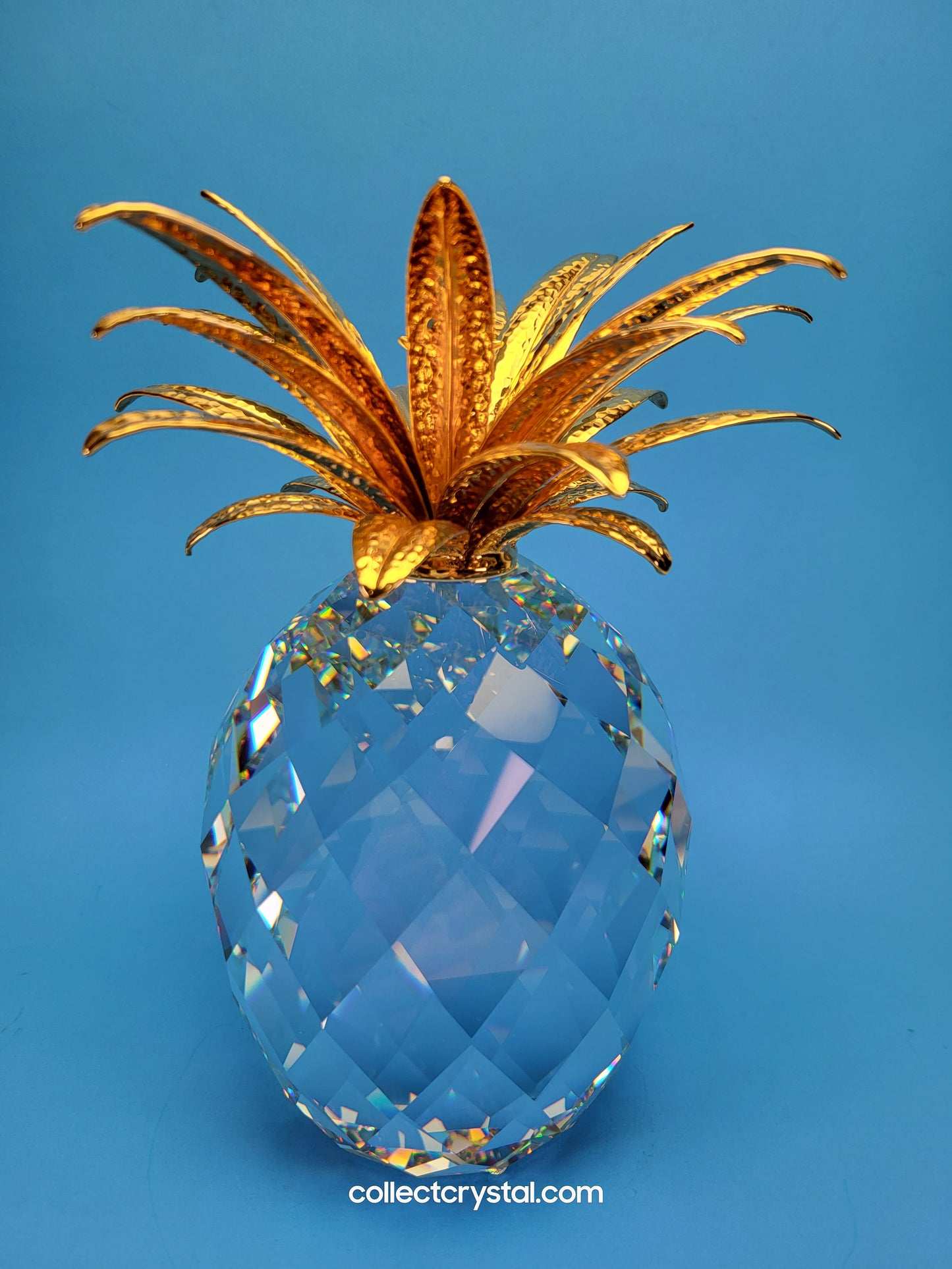 GIANT Pineapple Figurine with Gold Leaves 9.5in Tall 8lbs # 010116